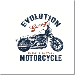 MOTORCYCLE EVOLUTION GARAGE Posters and Art